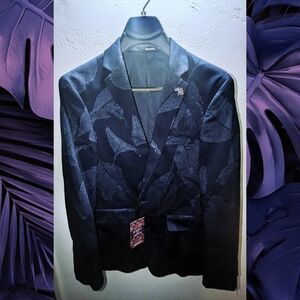 Murano Jewels of Jaipur Collection Slim Fit Palm Print Suit Separates Blazer